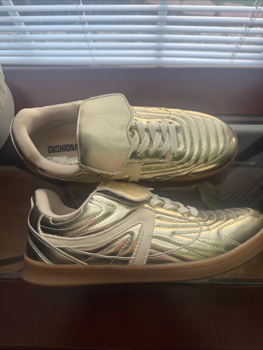 Women’s  Metallic Silver Cushioned Sneakers